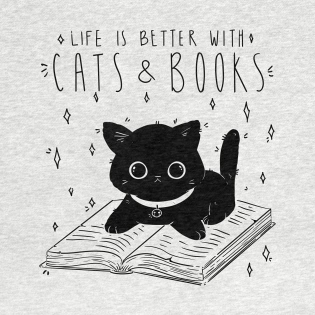 Funny Cute Cats and Book Perfect Gift for Cat Lover and Book Lover by anubis1986